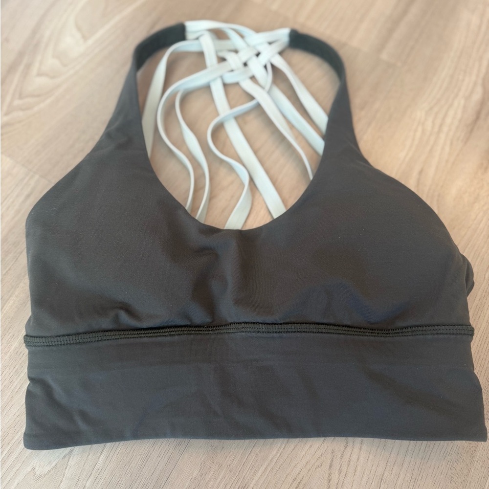 Lululemon Free to Be Bra Wild Long Line Dark Olive - 4